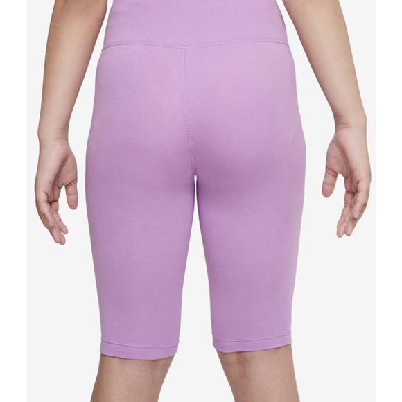 New Nike Girls' 9" Biker Shorts Size Medium Color Volt NWT - Picture 2 of 2